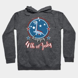 Retro Happy 4th Of July Patriot Dinosaur Hoodie